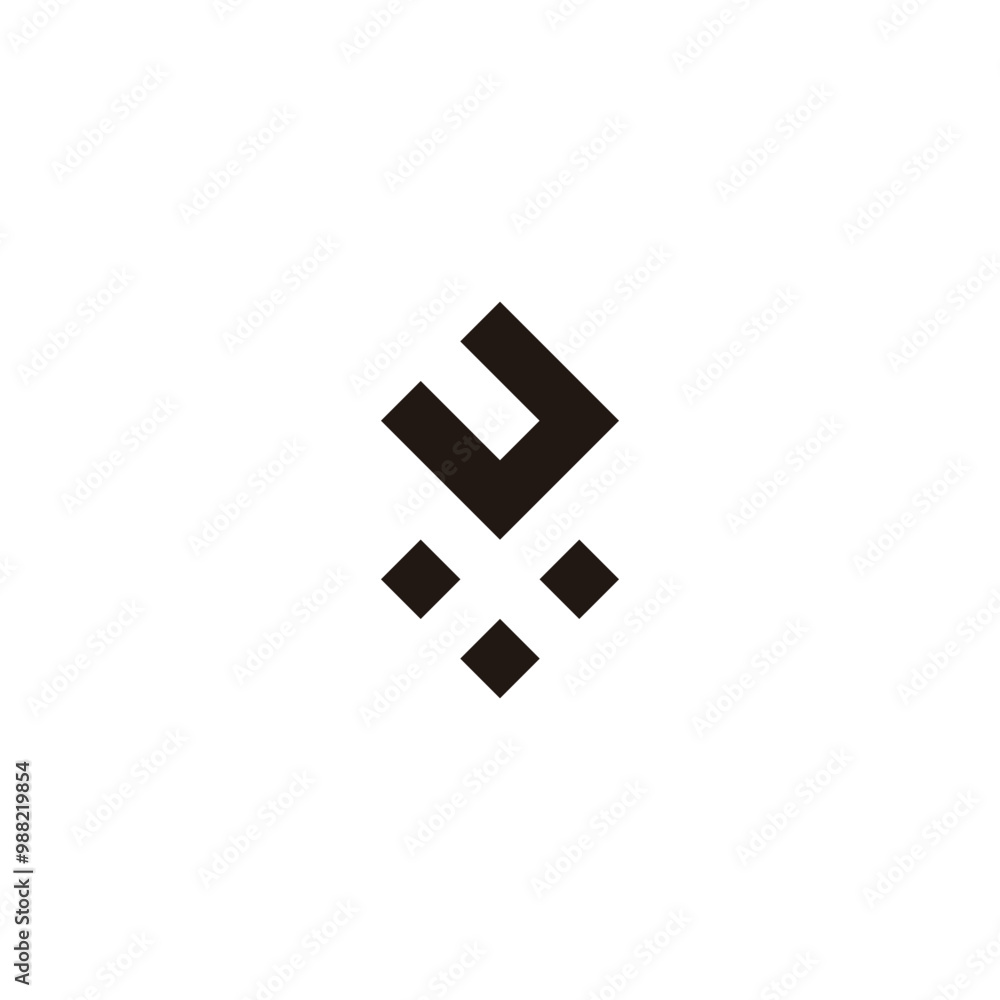 Obraz premium Letter U and x squares geometric symbol simple logo vector