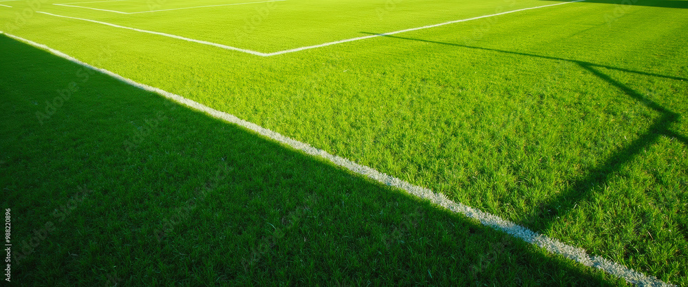 Obraz premium White Lines on Green Grass