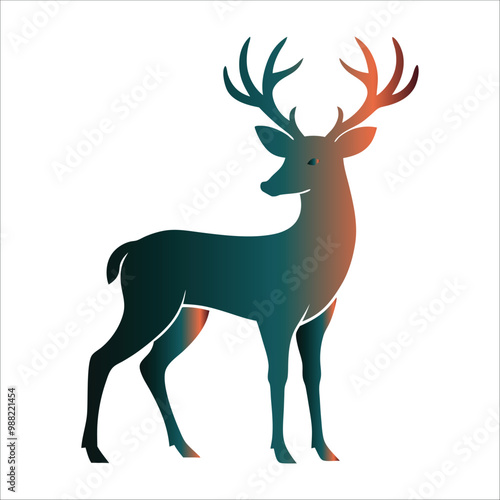 Nature’s Elegance: Deer Silhouette Vector