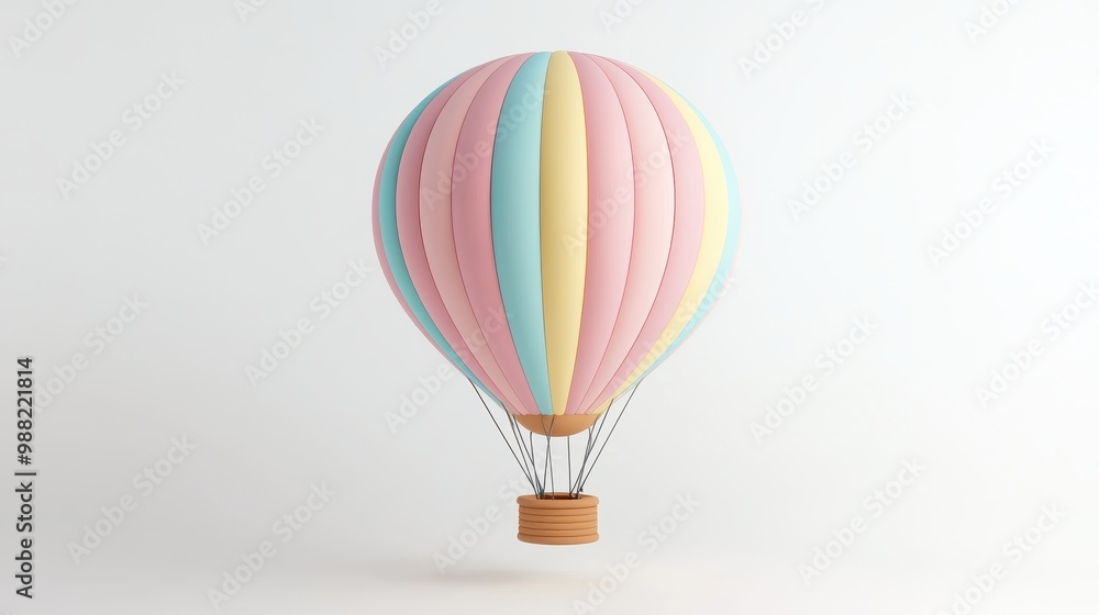 Colorful Paper Hot Air Balloon Floating in the Sky Colorful Paper Hot Air Balloon Floating in the Sky