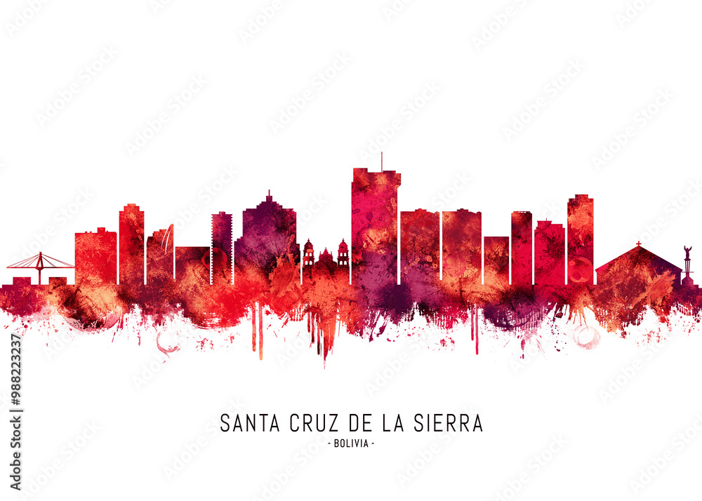 Santa Cruz de la Sierra Bolivia Skyline Red Santa Cruz de la Sierra Bolivia Skyline Red