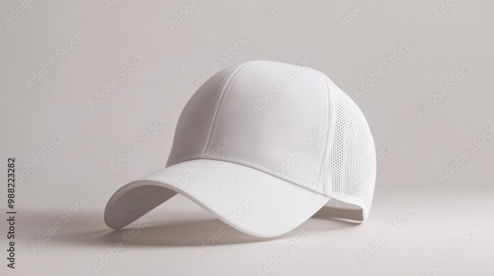 Fototapeta premium White trucker hat mockup. Trucker hat template