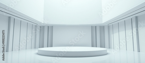 White Minimalist Room with Podium