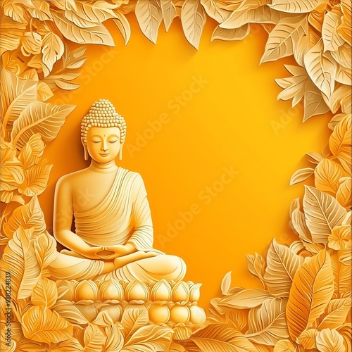 buddha purnima vesak background with copy space