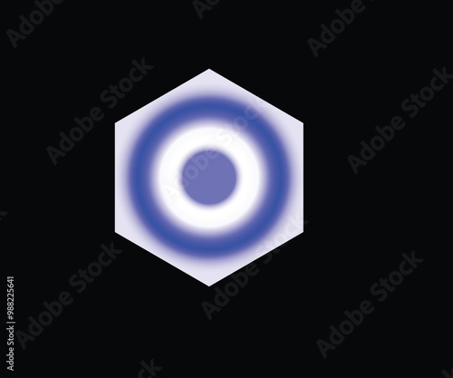 Illustration of a black and white icon ,White and blue design