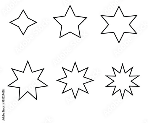 Set of stars vector,Different ster of the sky