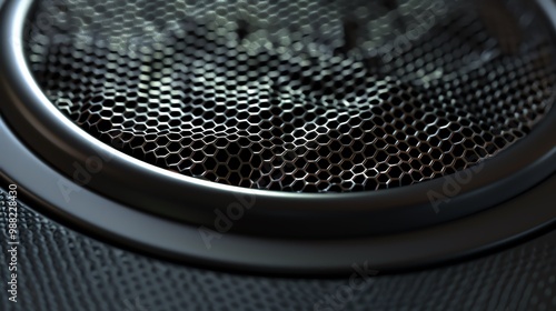 A detailed view of a voice recorder s builtin speaker photo