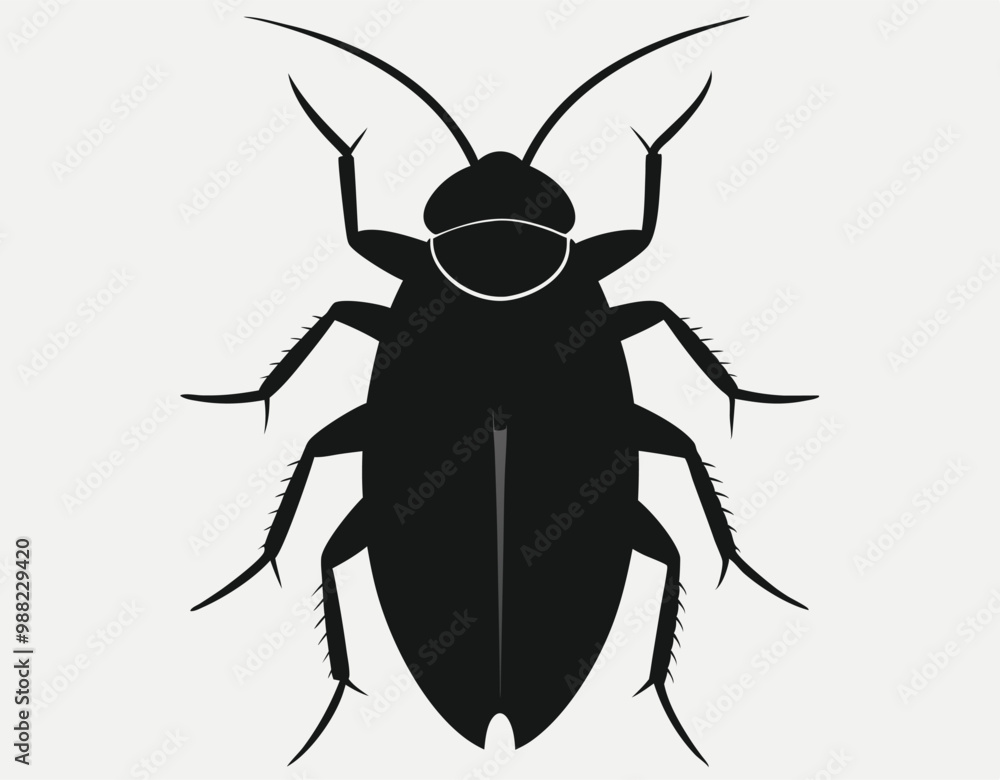 black cockroach silhouette vector black cockroach silhouette vector