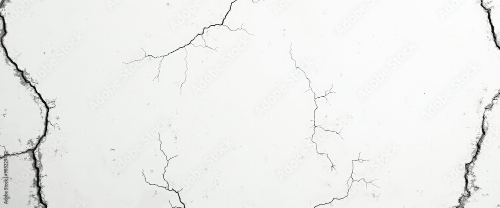 Fototapeta premium Cracked White Wall