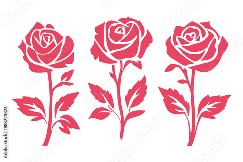 Valentine's Day roses Cut File