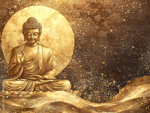 buddha purnima vesak background with copy space