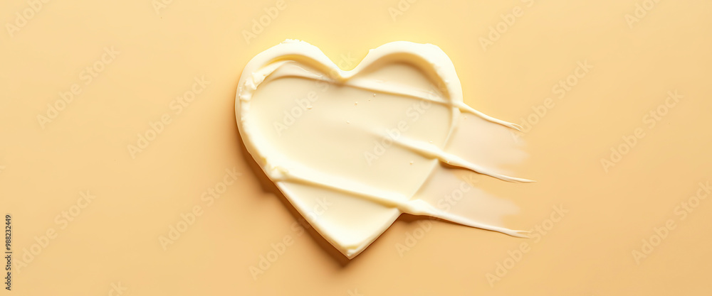 White Cream Heart Shape White Cream Heart Shape