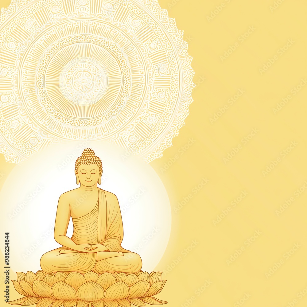 Fototapeta premium buddha purnima vesak background with copy space
