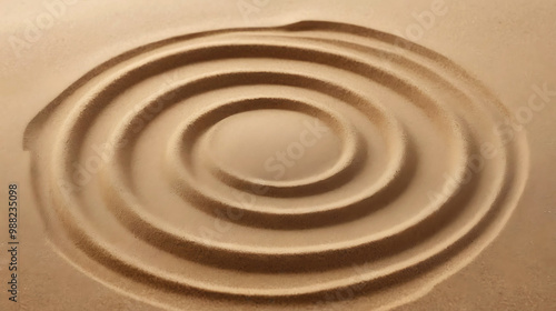 Close up shot of Sand circles and shadows