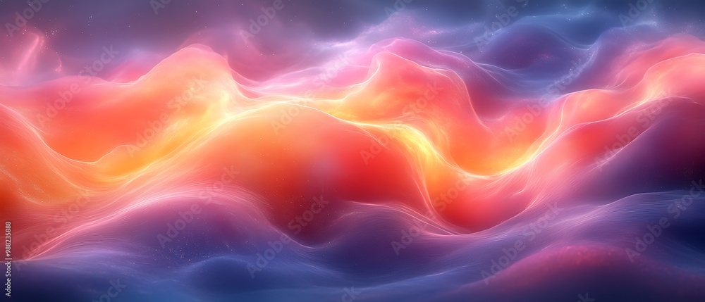 Abstract swirling cloud formation with pink, orange and blue glow. Abstract swirling cloud formation with pink, orange and blue glow.