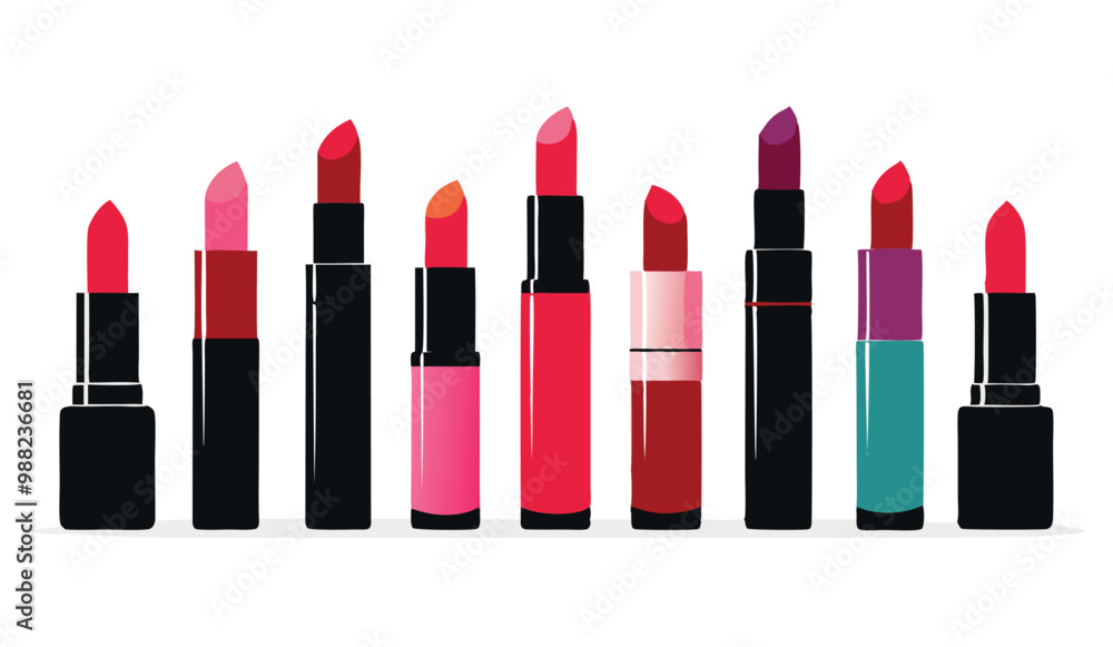 Collection-of-ladies-lip-stick-set-isolated-on vector Collection-of-ladies-lip-stick-set-isolated-on vector