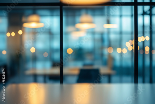 Wallpaper Mural This image shows a blurry office space with lights and tables Torontodigital.ca