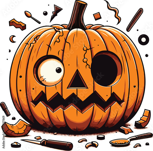 Adobe Illustrator Artwork humorous Halloween vector illustration on a clean white background