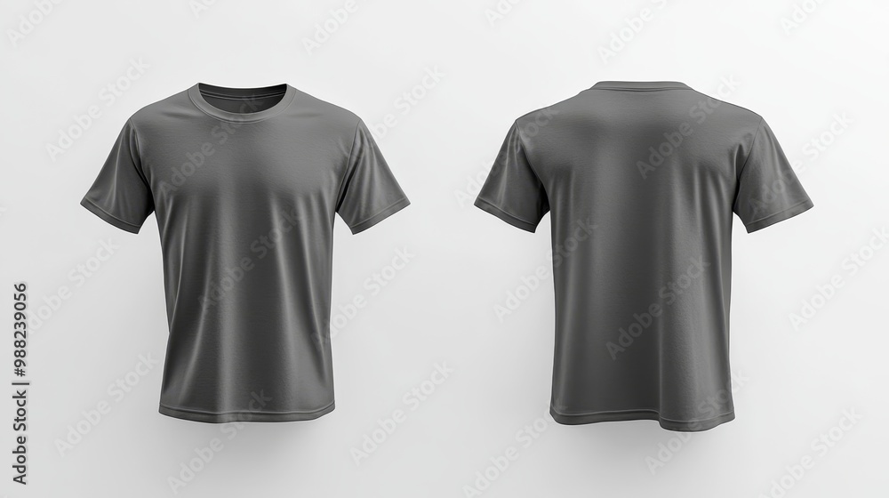 Gray t-shirt mockup. T-shirt front and back template Gray t-shirt mockup. T-shirt front and back template