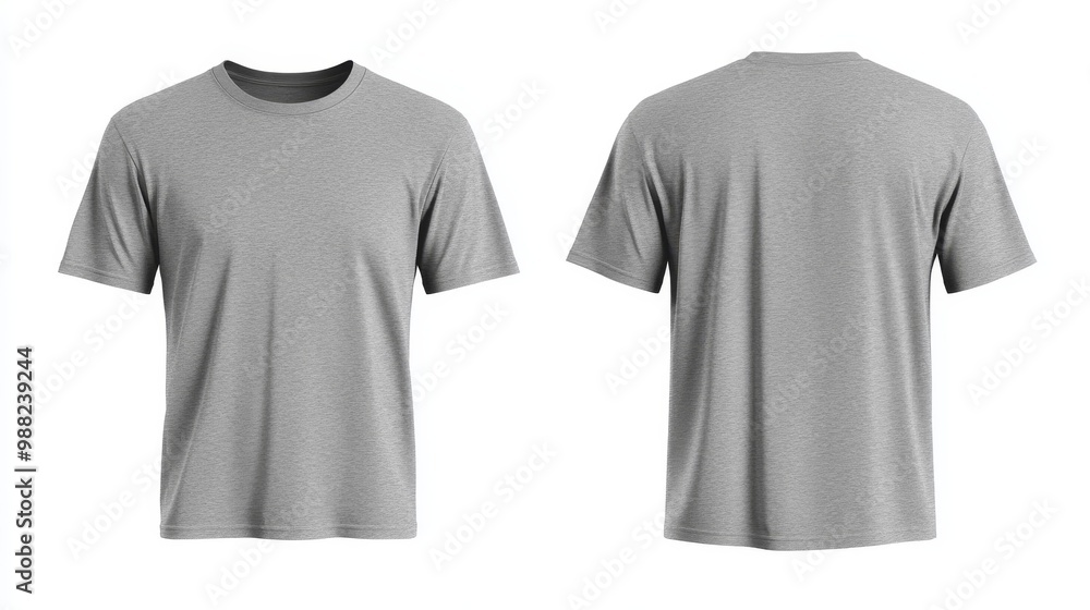Gray t-shirt mockup. T-shirt front and back template Gray t-shirt mockup. T-shirt front and back template