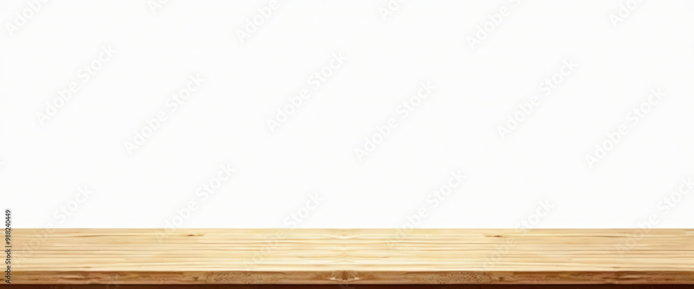 Empty wooden table isolated on white background Empty wooden table isolated on white background