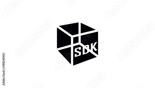 SDK icon, black isolated silhouette