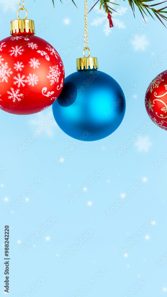 Christmas Ornaments Hanging From a Tree Branch Christmas Ornaments Hanging From a Tree Branch