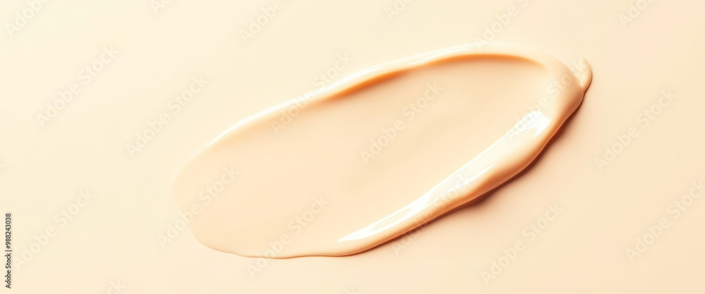 Fototapeta premium Beige cream smear on a beige background