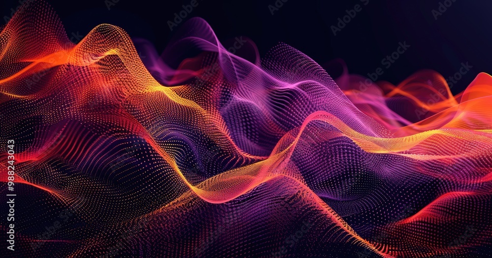 Fototapeta premium Abstract waves of color in vibrant hues, creating a dynamic visual effect.