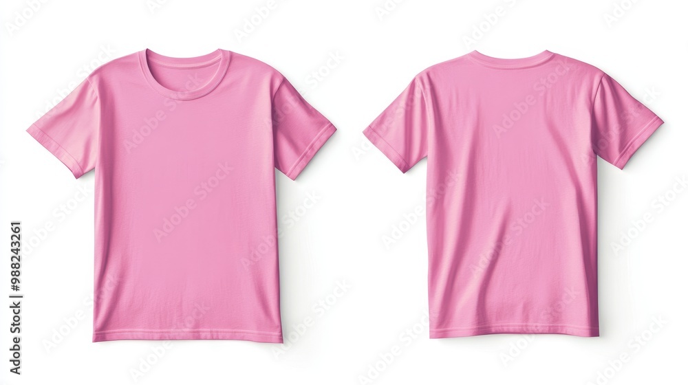 Pink t-shirt mockup. T-shirt front and back template Pink t-shirt mockup. T-shirt front and back template