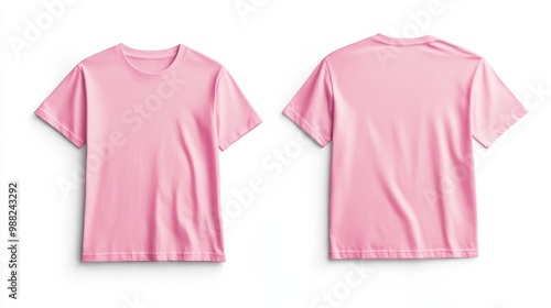 Pink t-shirt mockup. T-shirt front and back template