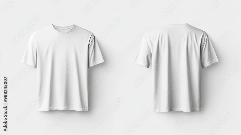 Fototapeta premium White t-shirt mockup. T-shirt front and back template
