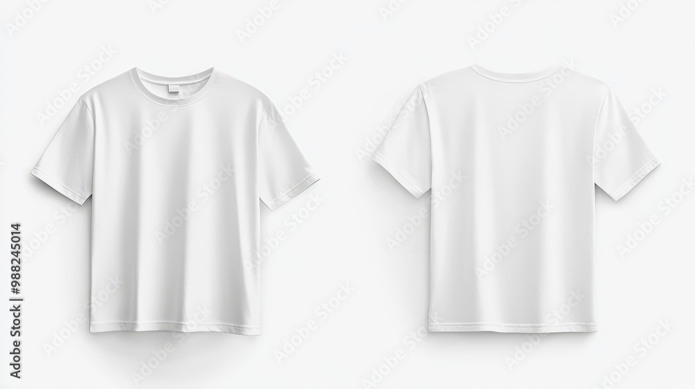 White t-shirt mockup. T-shirt front and back template White t-shirt mockup. T-shirt front and back template
