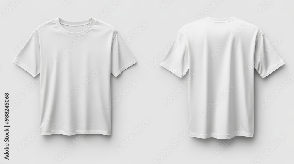 White t-shirt mockup. T-shirt front and back template White t-shirt mockup. T-shirt front and back template