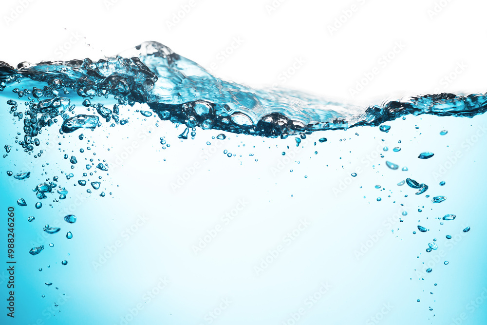 Water Wave, Air Bubbles Float Up Under Water. Water Splashing. Oxygen Relaxation. Blue Water Textured on White Background.
Water Wave, Air Bubbles Float Up Under Water. Water Splashing. Oxygen Relaxation. Blue Water Textured on White Background.