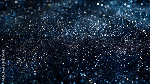 A dark blue glitter background with shimmering flecks of silver and navy blue, creating a sophisticated and mysterious look. 8k UHD, suitable for high-quality printing or digital display. 