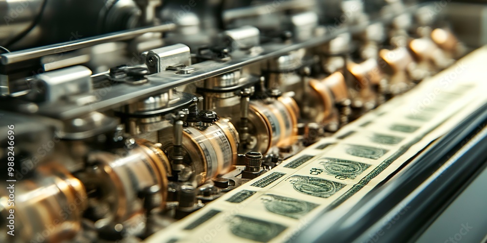 Fototapeta premium banknote production facility machinery
