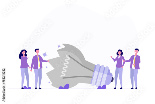 Uninspired or motivation after business failure. Vector illustration.