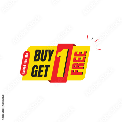 Buy 1 Get 1 Free, sale tag, Buy one get one free social media banner, Discount offers banner, Modern concept design, offer banner with white background, vector illustration, Promotional Tags and label