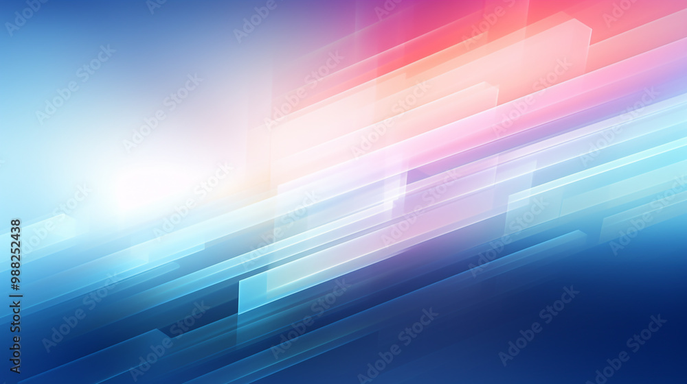 Blur high speed business forward with large capital office building background, Futuristic Office Space with Vibrant Holographic Light Beams and Modern Design.