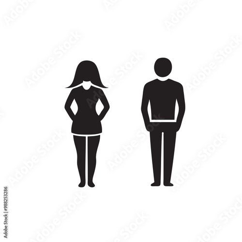 Male and female figure symbols icon vector restroom sign man and woman symbol illustration design 