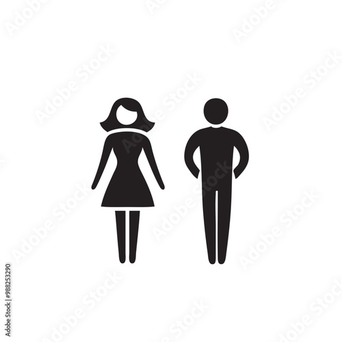 Male and female figure symbols icon vector restroom sign man and woman symbol illustration design 
