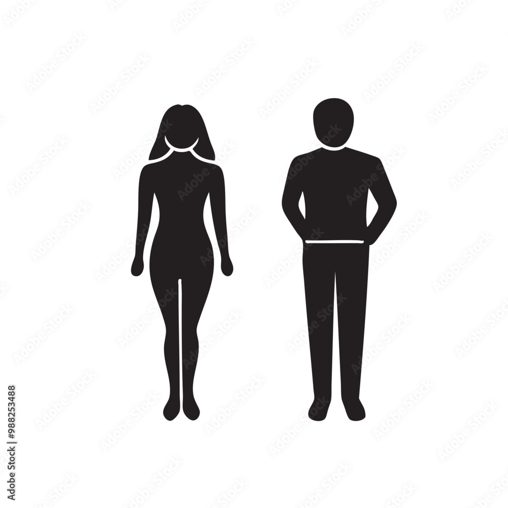 Male and female figure symbols icon vector restroom sign man and woman symbol illustration design Male and female figure symbols icon vector restroom sign man and woman symbol illustration design
