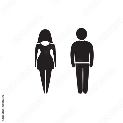 Male and female figure symbols icon vector restroom sign man and woman symbol illustration design 