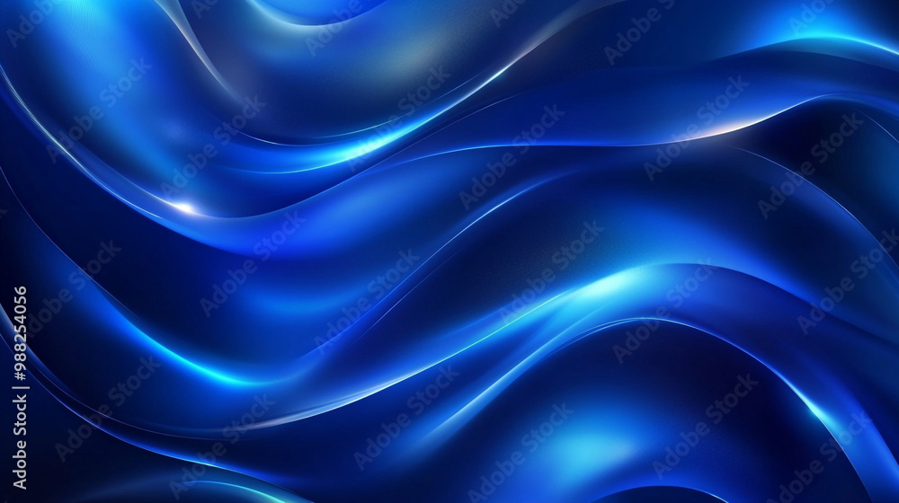 Obraz premium Abstract blue bokeh lights on a dark background, creating a serene, Seamless texture of sapphire blue with glitter and bokeh elements