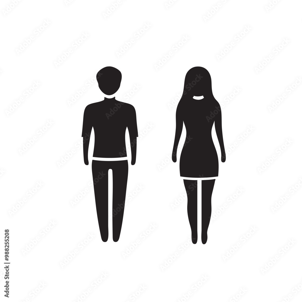 Male and female figure symbols icon vector restroom sign man and woman symbol illustration design Male and female figure symbols icon vector restroom sign man and woman symbol illustration design
