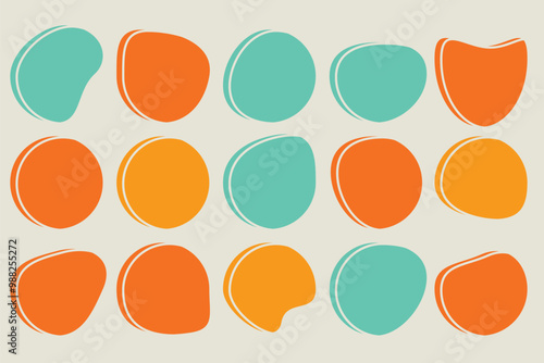 Blob shape set. Liquid irregular blob shape set. Vector illustration.