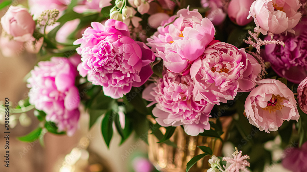 Wedding decoration with peonies, floral decor and event celebration, peony flowers and wedding ceremony in the garden, English country style Wedding decoration with peonies, floral decor and event celebration, peony flowers and wedding ceremony in the garden, English country style