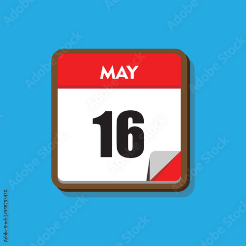 calender icon, 16 may icon with white background