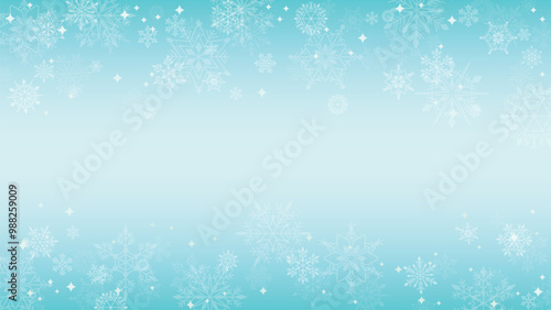 雪の結晶が美しい背景用ベクターイラスト（水系グラデーション）